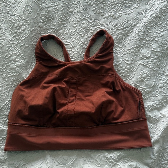 Lululemon Wunder Train Long Line Bra Medium Support C/D Cups Dark Terracotta 12 - Picture 7 of 8